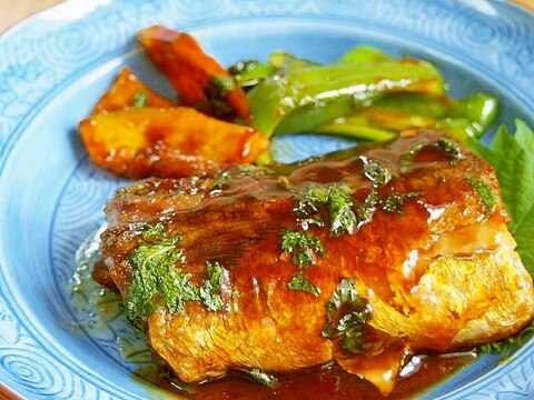 サバと大葉の照り焼き♪大葉香る!